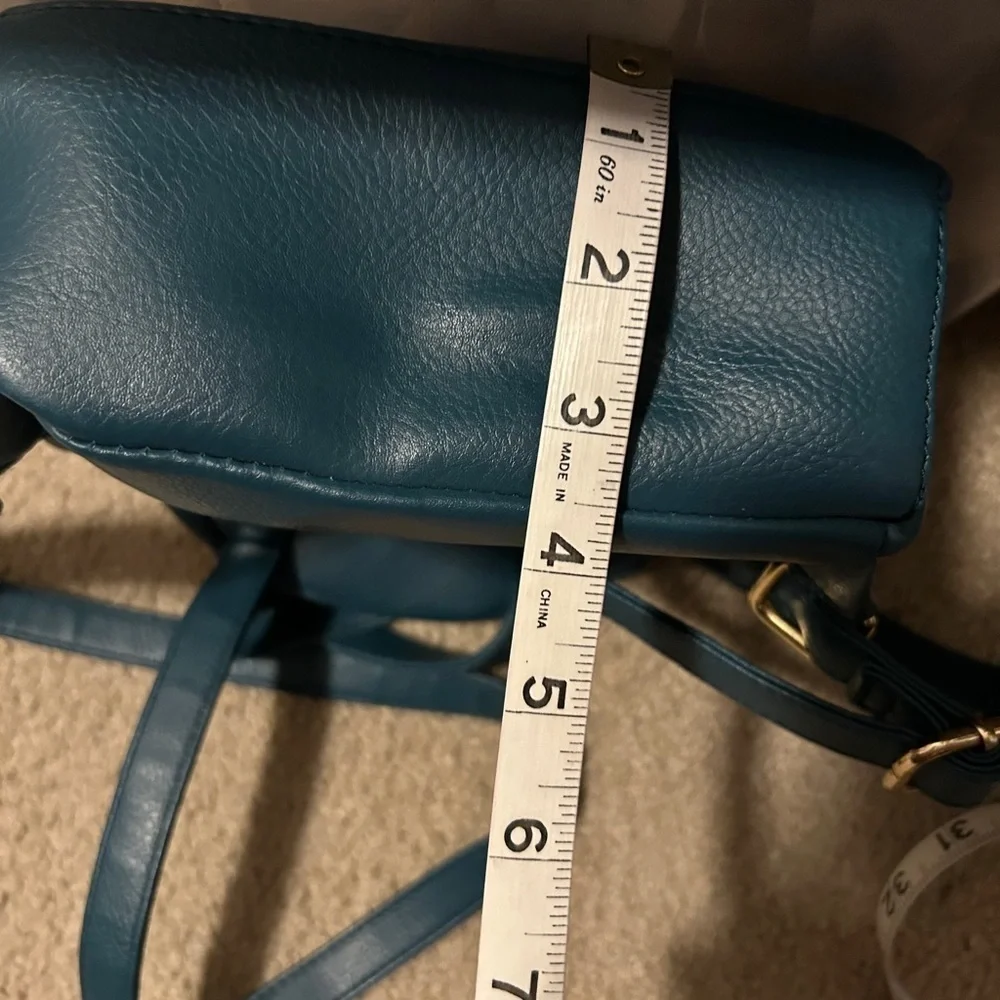 Bebe Teal Rhinestone Backpack Purse